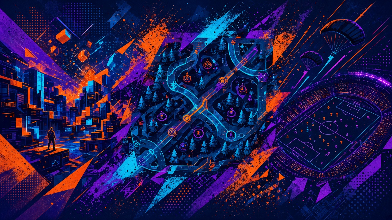 Colorful esports games mosaic